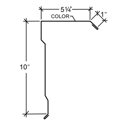 Edgecraft Southern Lg. Rake Trim - PBR Roof At Steel Line Up To 3/4 Edgecraft Southern Lg. Rake Trim - PBR Roof At Steel Line Up To 3/4