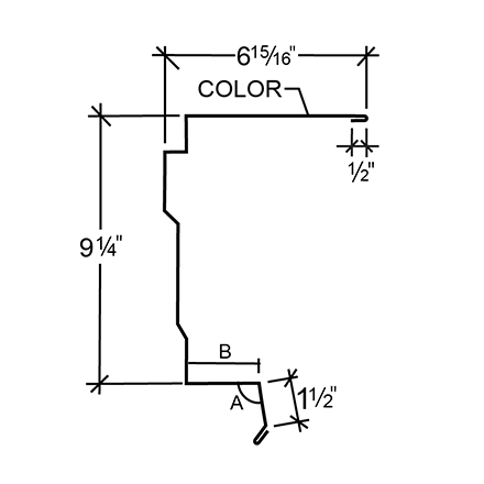 Edgecraft Northern Std. High Eave Trim - PBR Roof with 3 Edgecraft Northern Std. High Eave Trim - PBR Roof with 3