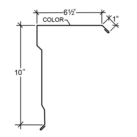 Edgecraft Southern Lg. Rake Trim - PBR Roof 3/4 Edgecraft Southern Lg. Rake Trim - PBR Roof 3/4