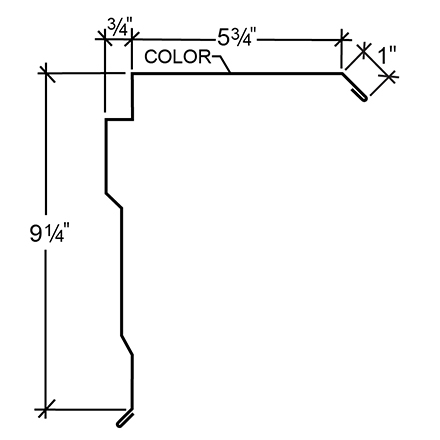 Edgecraft Northern Std. Rake Trim - PBR Roof 3/4 Edgecraft Northern Std. Rake Trim - PBR Roof 3/4