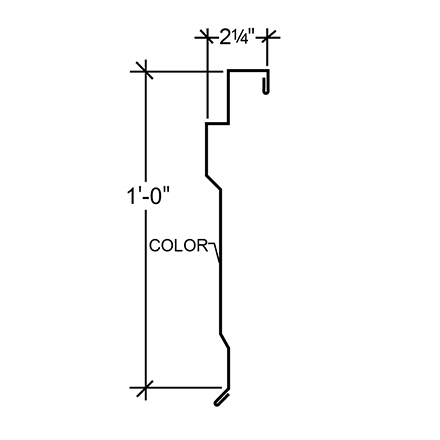 Edgecraft Northern Lg. Rake Trim - BattenLok HS, SuperLok Roof At Steel Line with 1-1/4 Edgecraft Northern Lg. Rake Trim - BattenLok HS, SuperLok Roof At Steel Line with 1-1/4