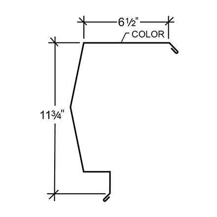 Sculptured Southern Lg. Mitered Rake Trim - PBR Roof At Steel Line Up To 3/4 Sculptured Southern Lg. Mitered Rake Trim - PBR Roof At Steel Line Up To 3/4