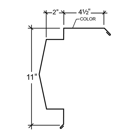Sculptured Northern Std. Mitered Rake Trim - PBR Roof At Steel Line Up To 3/4 Sculptured Northern Std. Mitered Rake Trim - PBR Roof At Steel Line Up To 3/4