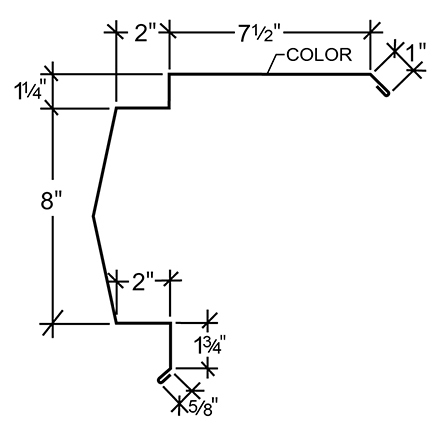 Sculptured Northern Std. Rake Trim - PBR Roof 3/4 Sculptured Northern Std. Rake Trim - PBR Roof 3/4