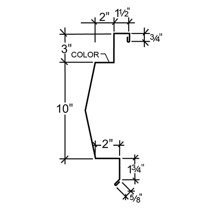 Sculptured Northern Lg. Rake Trim - Double-Lok, Ultra-Dek Roof At Steel Line with 1-1/4 Sculptured Northern Lg. Rake Trim - Double-Lok, Ultra-Dek Roof At Steel Line with 1-1/4