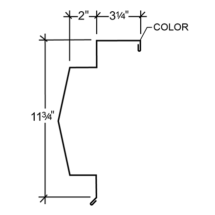 Sculptured Northern Std. Mitered Rake Trim - BattenLok HS, SuperLok Roof At Steel Line with 3 Sculptured Northern Std. Mitered Rake Trim - BattenLok HS, SuperLok Roof At Steel Line with 3