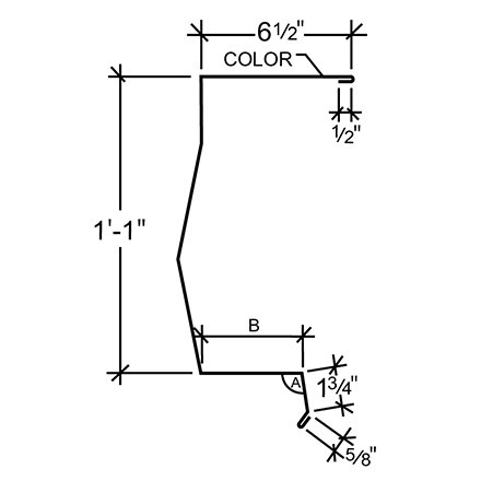 Sculptured Northern Lg. High Eave Trim - Double-Lok, Ultra-Dek Roof With 3/4 Sculptured Northern Lg. High Eave Trim - Double-Lok, Ultra-Dek Roof With 3/4