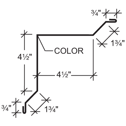 Inside Ridge Trim Inside Corner Trim - PBR | Rake and Corner Trim | Exposed Fastener Trim ...