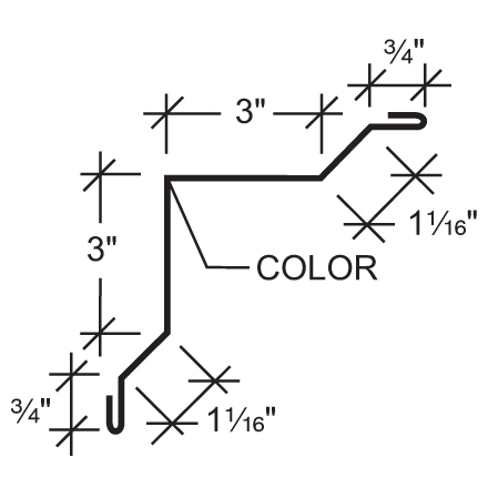 Pbu Rake Box Inside Corner Trim - PBU | Rake and Corner Trim | Exposed Fastener Trim ...